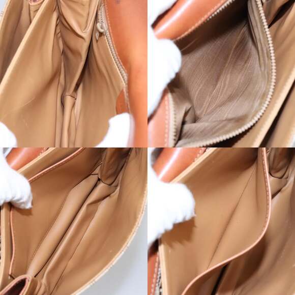 CELINE Macadam Canvas Shoulder Bag Beige Gold - Picture 12 of 13